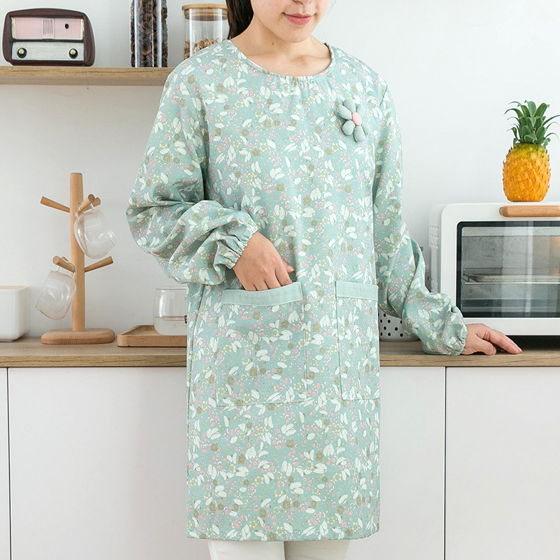 Women Kitchen Accessories - Женский хлопковый фартук с длинными рукавами,
