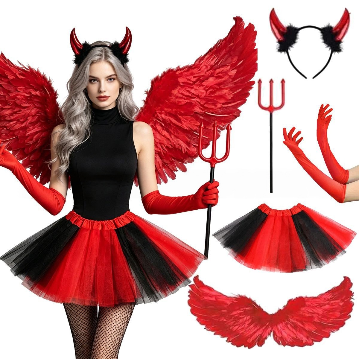 Women'S Red Accessories - Костюм на Хэллоуин: красный дьявольский головной