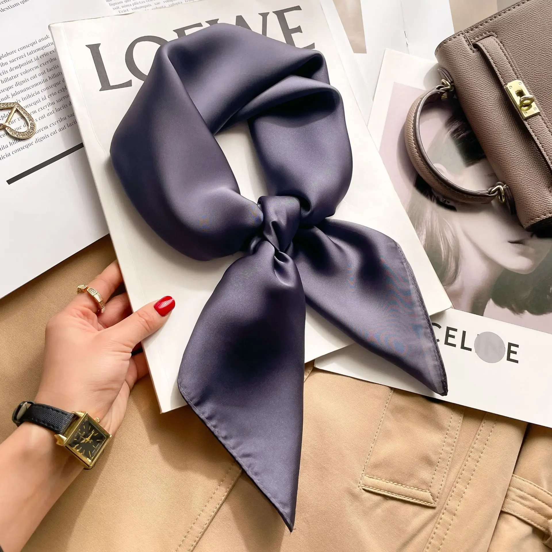 Шелковый атласный платок-хиджа – обзор и цена Silk Scarf Square